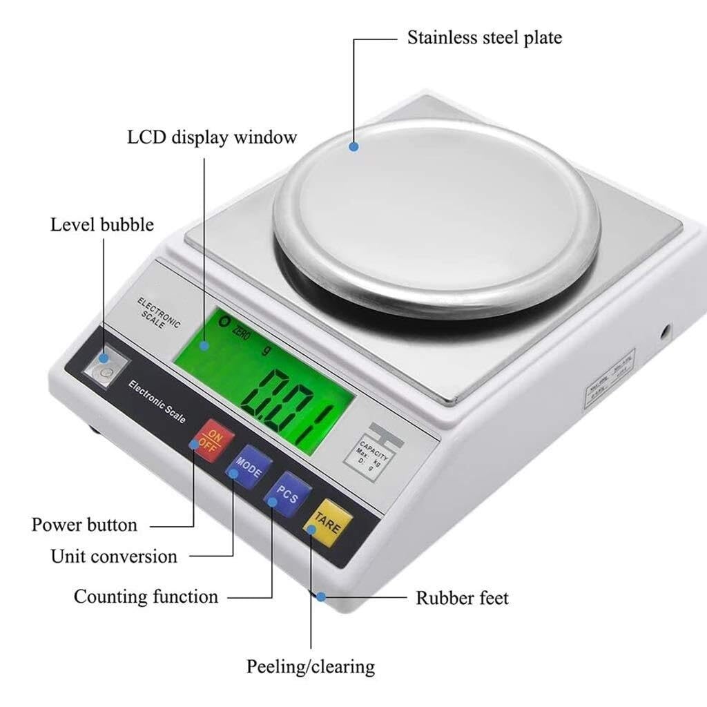 Digital Electronic Scientific Scale Laboratory Analytical Balance High Precision 0.01g with Windshield Counting Scale 13 Units Conversionr0Snl2225-1000g/0.01g