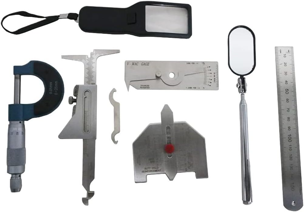 Welding Gauge Set - 7 Pieces Stainless Steel Inspection Tools for Accurate Measurements and Quality Control in Welding Applications