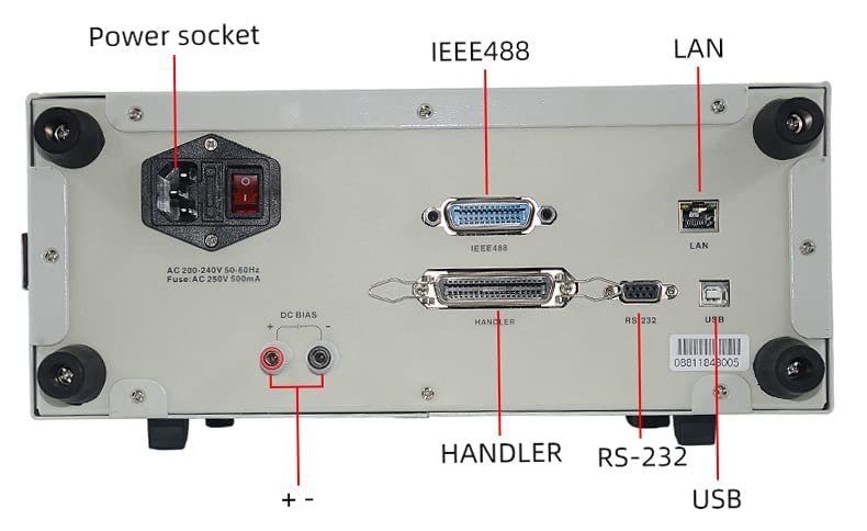 High Frequency 1MHz LCR Meter Measurement Benchtop LCR Digital Electric Bridges Inductance Capacitance Resistance Tester with Basic Accuracy 0.05% Frequency Resolution 1mHz 6 1/2 Digit Display