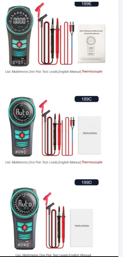 189E Portable RotaryDial Digital Multimeter VoltageCurrent Tester NCVDiode CapacitanceResistance Meter