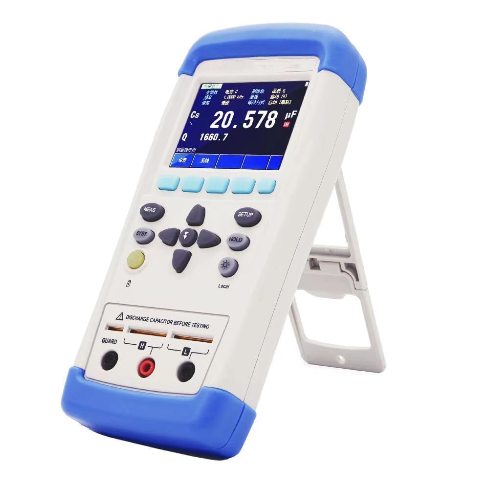 USB LCR Meter DCR Tester Touchscreen Electric Bridge for Inductance Resistance Capacitance Measurement with Frequency 50Hz 100Hz 120Hz 1kHz 2kHz 10kHz USB Storage Files Internal Trigger Mode