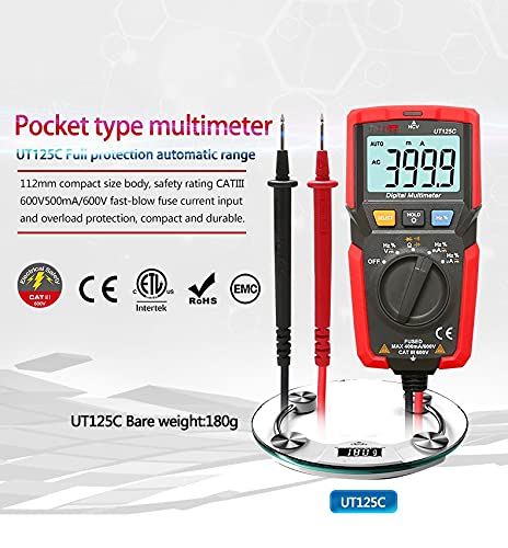 Pocket Digital Multimeter Resistance Capacitance Frequency Diode Test Low Voltage Display Meter Line Integrated