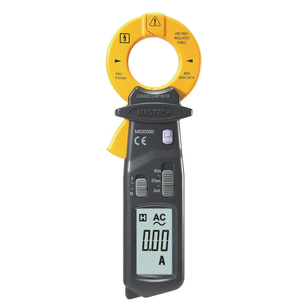 AC Leakage Clamp Meters multimeter 1999 Counts Data, 0.01mA to 60A, 1uA Resolution