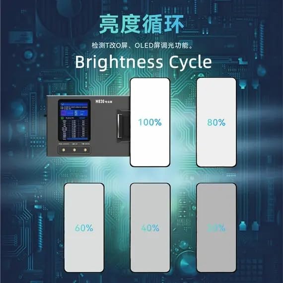 YCX M830 Screen Tester Professional LCD Screen Testing Device for iPhone Samsung Huawei Android Phones Digital Display LCD Free Maintenance WYLIE Tools 5 Pack