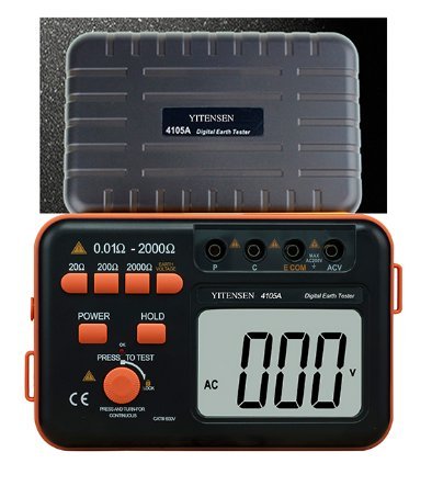Victor 4105A High Accuracy Digital LCD Ground Earth Resistance Current 200V Tester Resistivity Tester Earth Electrical Meter 20Ω-2000Ω