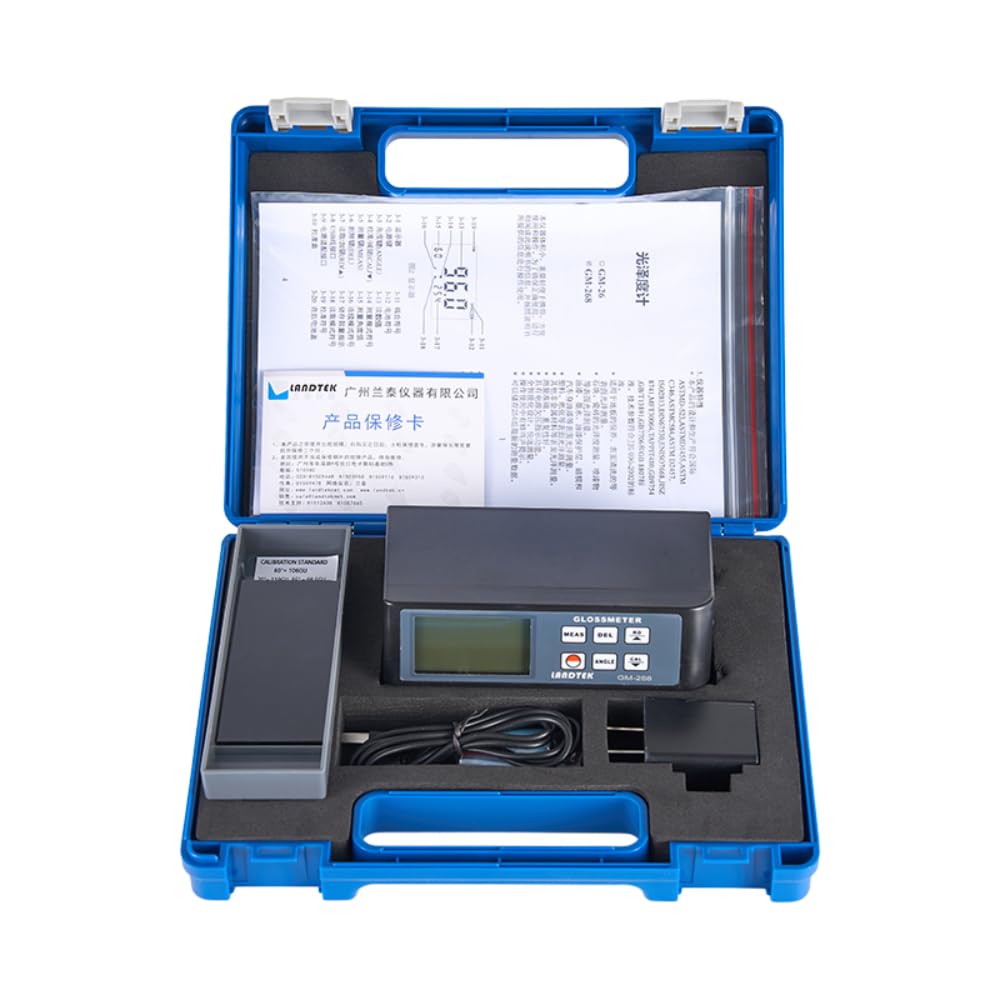 GOYOJO Digital Gloss Meter 0-200Gu Single Angle Glossmeter 60º, for Glass Cellphone Ceramics Automobile Hardware Etc, Support RS-232 Data Line Output Glarimeter, with LCD Backlit and Auto Calibration
