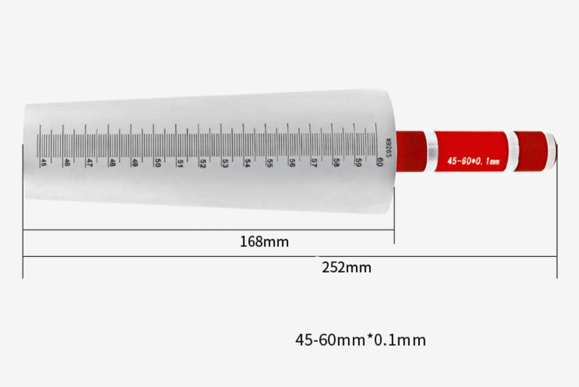 YUCHENGTECH Conical Taper Gauge Taper Welding Feeler Gauge Gage Welding Taper Gage Feeler Depth Ruler Gap Hole Inspection Measurement Tool (45-60mm)