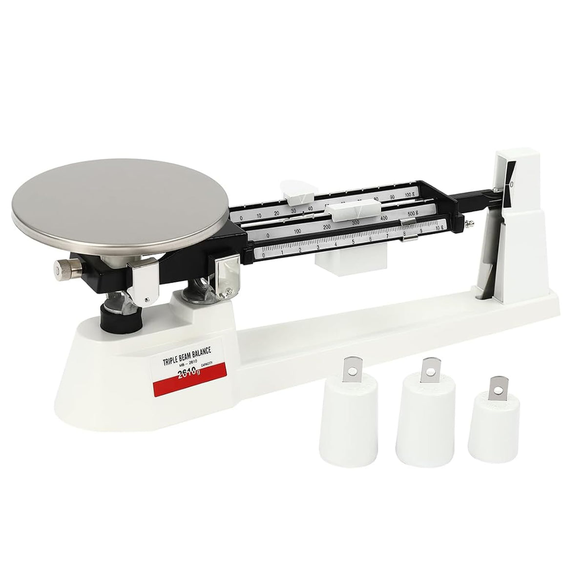 Triple Beam Balance Scale, Mechanical Lab Scale with Stainless Steel Platform and 3 Weights for Industrial Agriculture Weighing