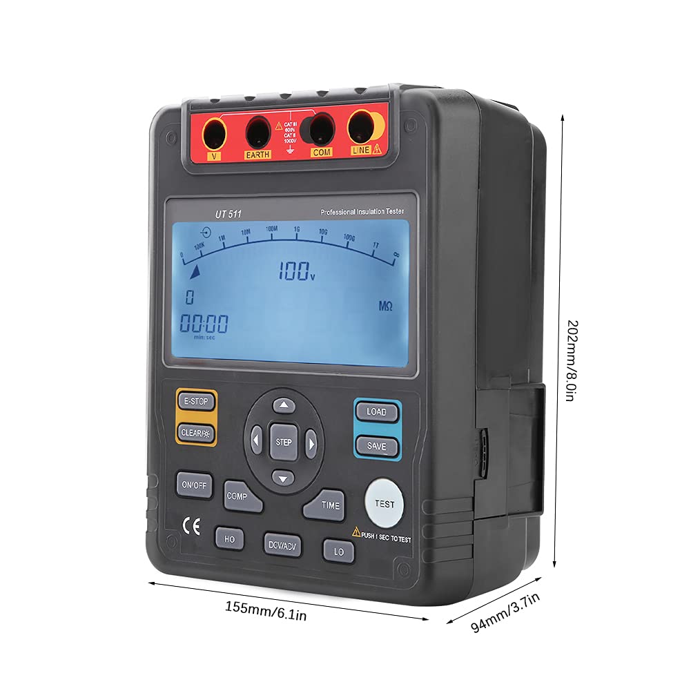 UT511 Auto Range Digital Insulation Resistance Tester Megohmmeter Voltmeter auto Range Digital Insulation Resistance Tester Voltmeter, megohmmeter for generators, highvoltage