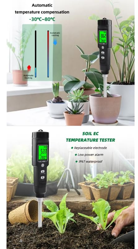 2 in 1 EC-8801 Digital Waterproof EC/Temp Test Meter EcTester