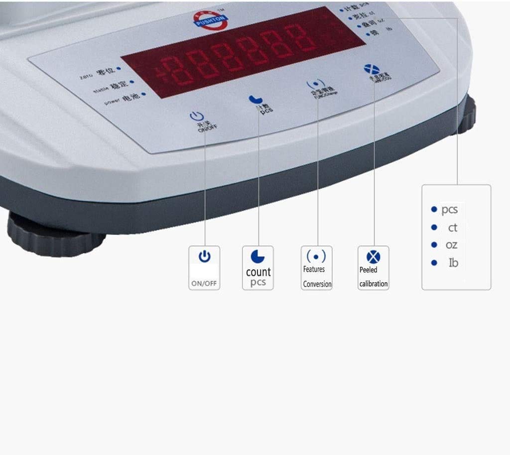 Electronic Scales High Precision Jewelry Scales 0.1g Laboratory Precise Analytical Balance Precise Electronic Balance (White 500g/0.1g)