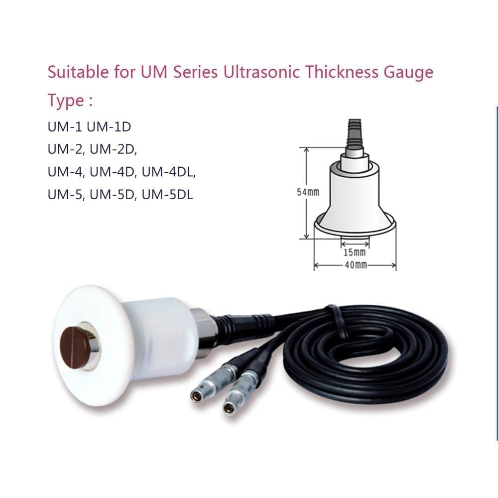 Ultrasonic Thickness Gauge 5MHz High Temperature Sensor GT-12 with Max Temperature 380°C Measurement Range 4.0-80mm Suitable for UM-2, UM-2D, UM-4, UM-4D, UM-4DL, UM-5, UM-5D, UM-5DL