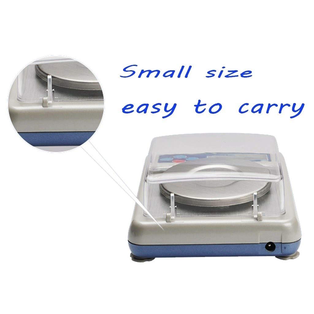 Gold Scale 500G/0.01G Carat Jewelry Scales Lab Balance Digital Electronic Precision Kitchen Scale LCD,White-100g/0.001g