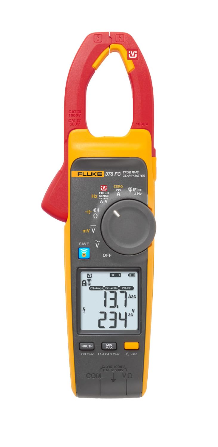 Fluke 378FC AC/DC TRMS Non-Contact Voltage Wireless Clamp w/PQ Indicator & iFlex