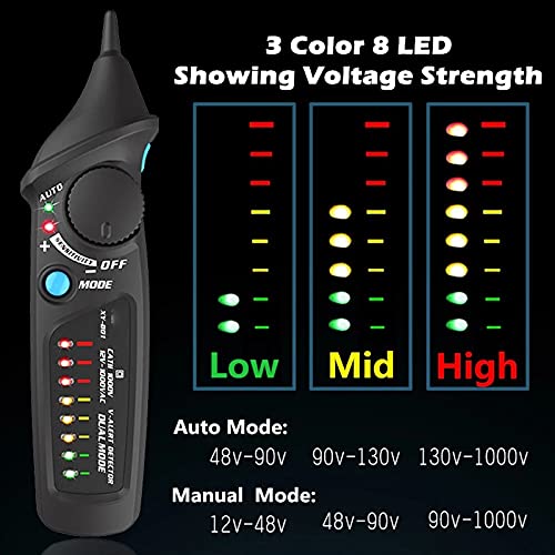 Non-Contact Voltage Detector Indicator Multimeter Smart Test Pencil Live/Phase Wire Breakpoint NCV Continuity Tester