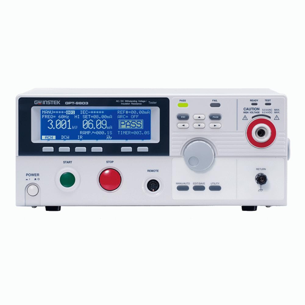 GW Instek GPT-9804 Safety Tester, AC/DC, Withstanding Voltage, Insulation Resistance, Ground Bond, 200V