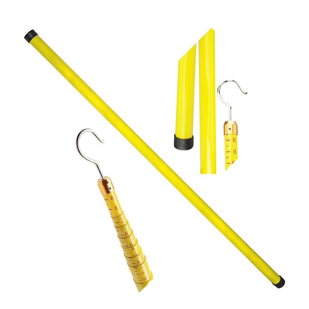 Telescopic Height Measuring Rod with Hook, Epoxy Resin Pole for Utility Inspection, Power Line Measurement, Tree Height Surveys and Construction Sites(10M)