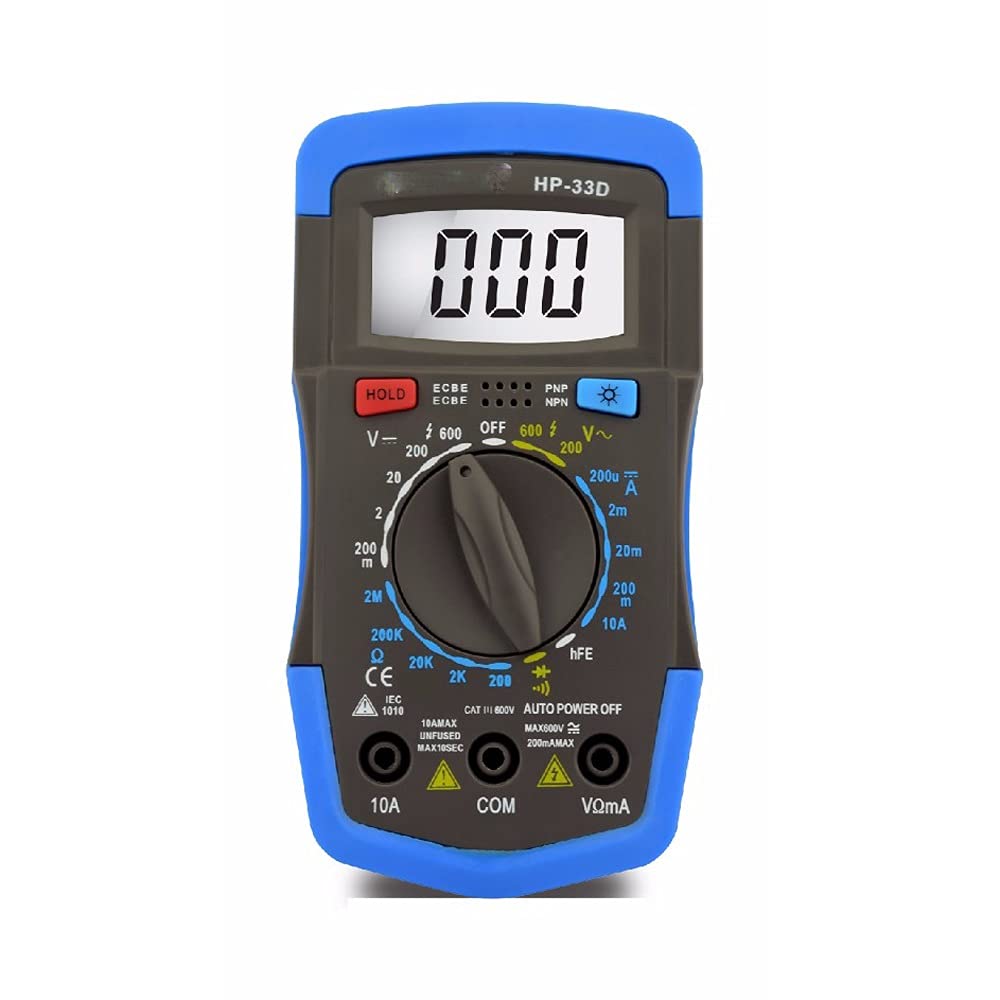 Professional Smart Manual Multimeter AC Voltage Current Resistance Diode Battery Test Data Hold