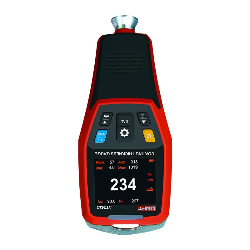 UNI-T UT343D UT343A UT343E Digital Coating Gauge Meter Cars Paint Thickness Teste Metal Detector FE/NFE Measurement with USB Data(UT343D)