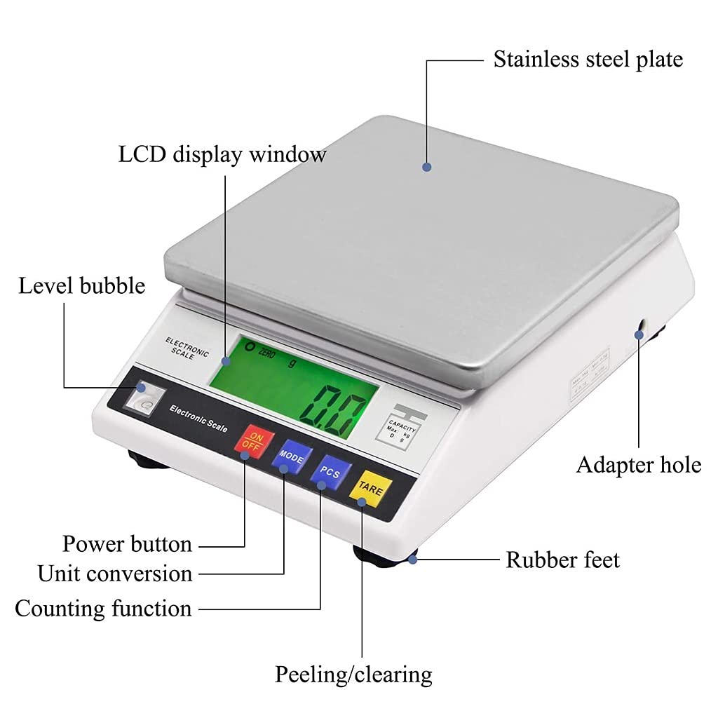 WANGLIN Lab Analytical Precision Balance High Precision Digital Scale Jewelry Kitchen Scale Scientific Scale Electronic Gram Scale,6kg/0.1g,6kg/0.1g