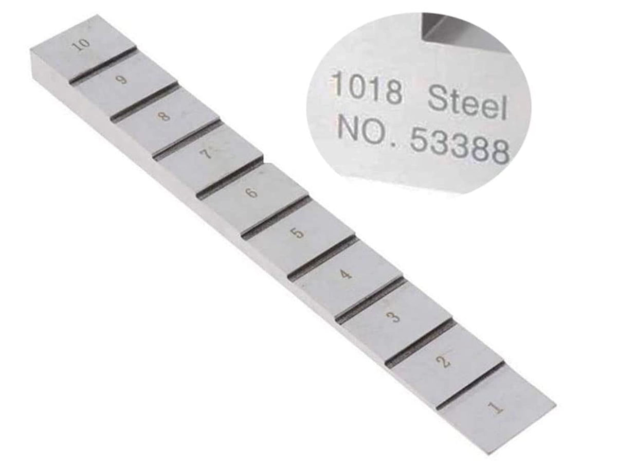 10 Step 1mm 2mm 3mm 4mm 5mm 6mm 7mm 8mm 9mm 10mm Test Calibration Block for ultrasonic Thickness Gauge Calibration Block Thickness and linearity in NDT Testing w/ 1018 Steel Color White