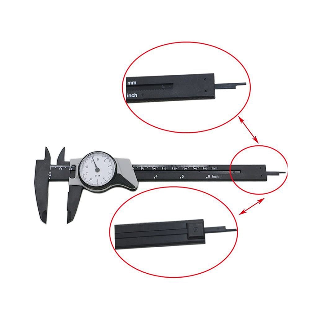 0-150mm Dial Caliper Shock-Proof Plastic Vernier High Precision Metric Micrometer Portable Gauge Measuring Tool