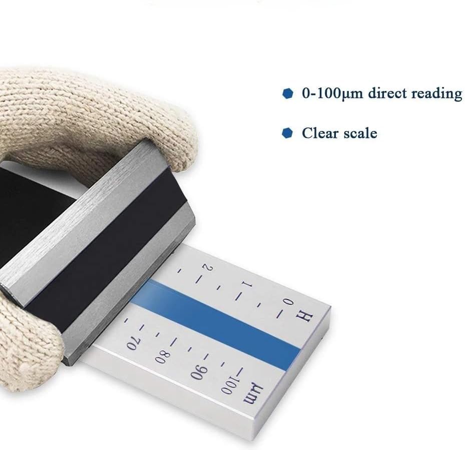 Stainless Steel Fineness Gauge, 0-100μm Single Groove Grind Gauge, 0-8 Hegman Single-Channel Fineness Tool for Precision Measurement