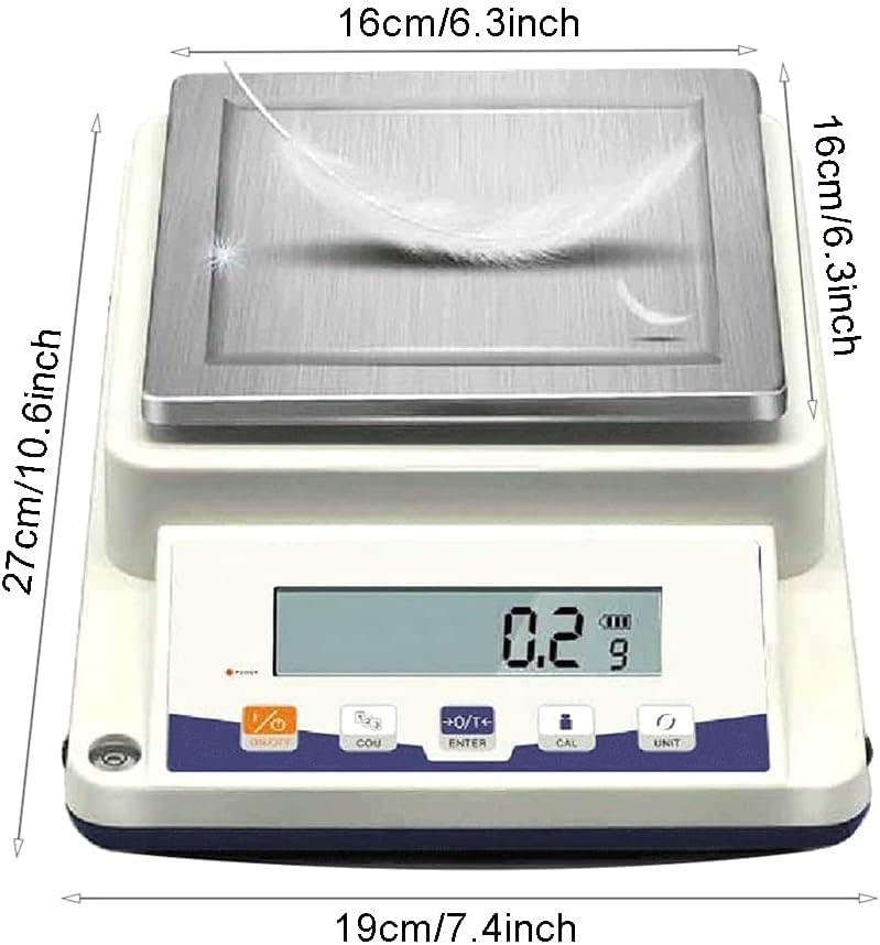 Counting Scale Lab Analytical Precision Balance 0.1 Gram Scale Electronic Balance Jewelry Scale Kitchen Precision Weighing Ac/Dc Adapter Scales