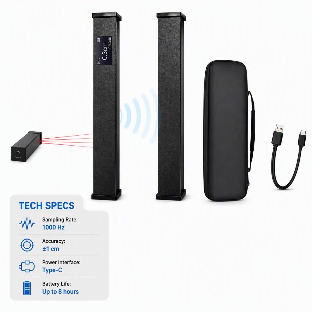 Vertical Jump Measurement Device，Ground Contact Time Height Monitoring Tester，with Smart App,Real-Time Data Sensor