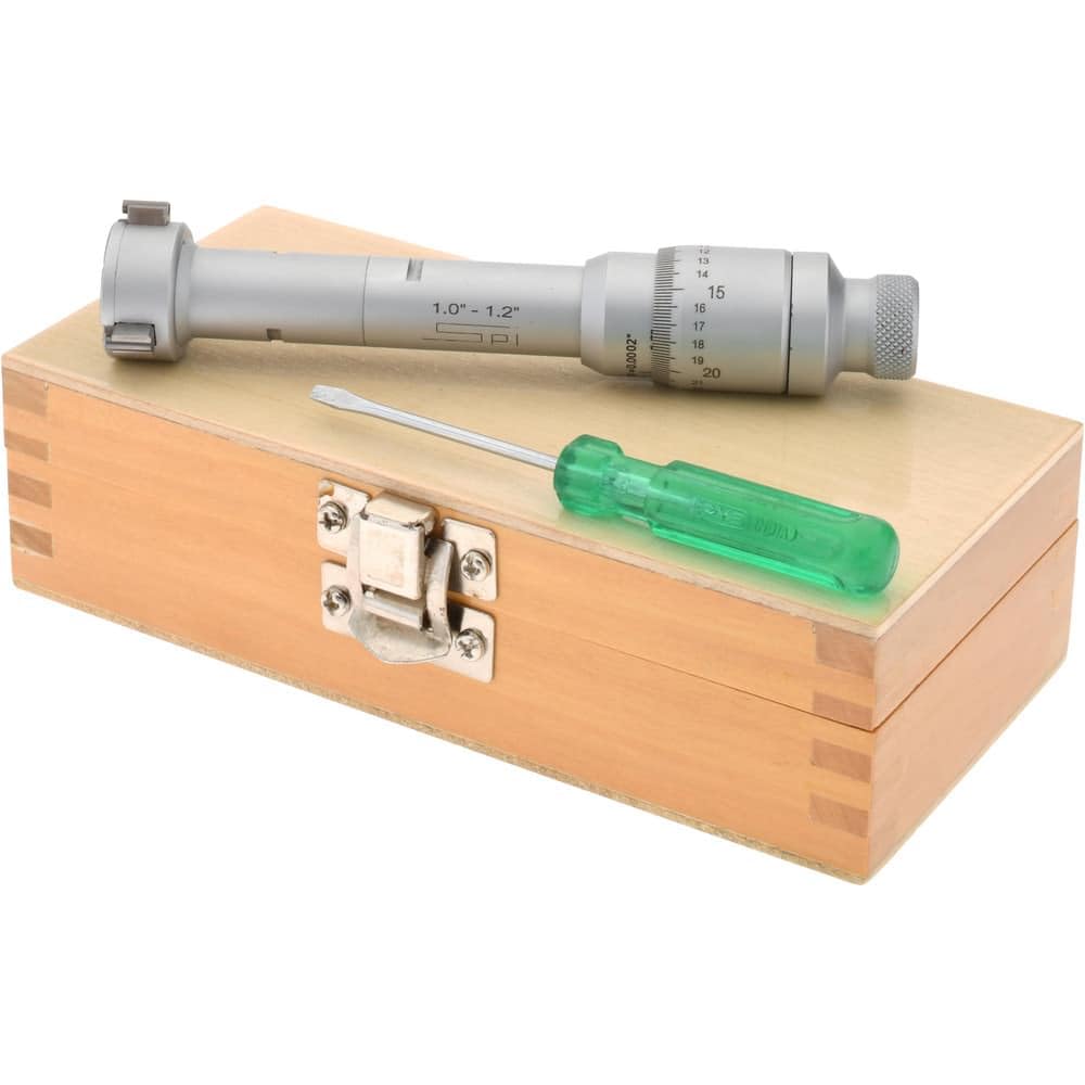 SPI 10-734-2 Mechanical 3-Point Hole Micrometer: 1.4" to 1.6" Range, 3.15" Gage Depth