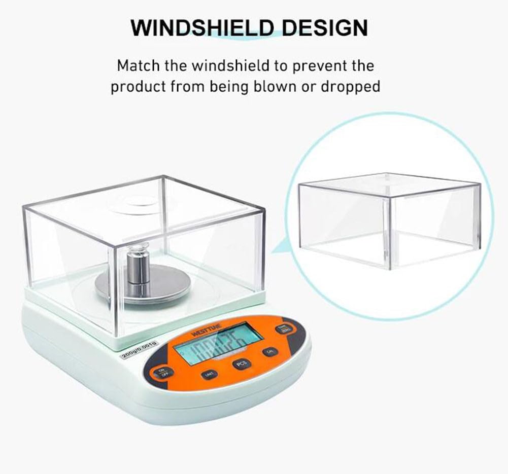 0.001g Digital LCD Laboratory Analytical Balance Precise Jewelry Electronic Scale100g/200g/300g/500g Food Kitchen Scales(100g)