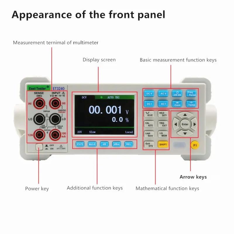 Digital Multimeter Portable Bench Tester 4-1/2 Digit Digital Multimeter ET3240 Precision Automatic Range Capacitance Tester Digital Desktop Multimeter