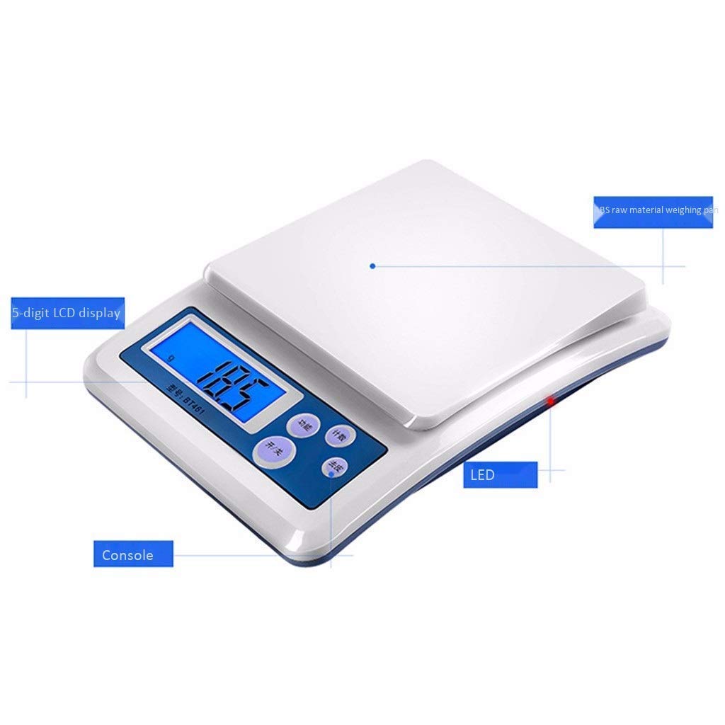 0.1g Kitchen Scale Analytical Lab Balance Scale Precision Gram Weighing Balance Electronic Laboratory Jewelry Fabric for Weighing Up to Resolution,5kg/0.1g,3kg/0.5g