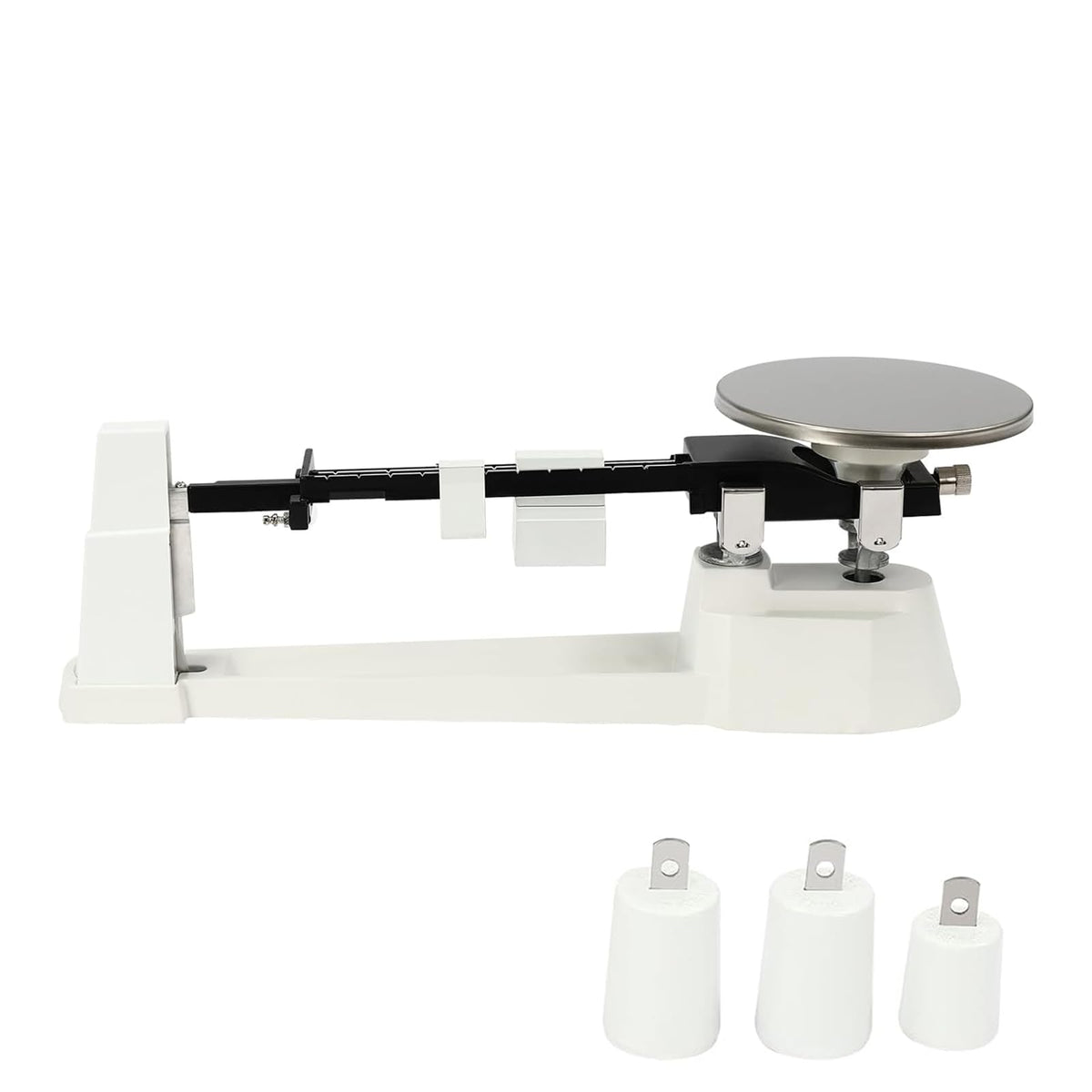 Triple Beam Scale, 2610G Capacity 0.1g Accuracy Lab Scale Mechanical Balance Scale with Stainless Steel Plate and 3 Weights for Industrial Agriculture WeighingSilver,1