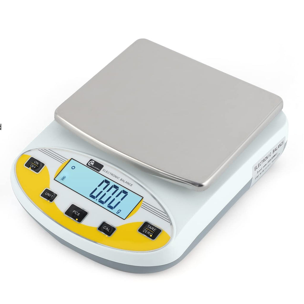 CGOLDENWALL Lab Scale 3000gX0.01g Analytical Electronic Balance Digital Laboratory Scale Precision Jewelry Scales Kitchen Weighing Scales 0.01g Calibrated 110V (3000g, 0.01g)