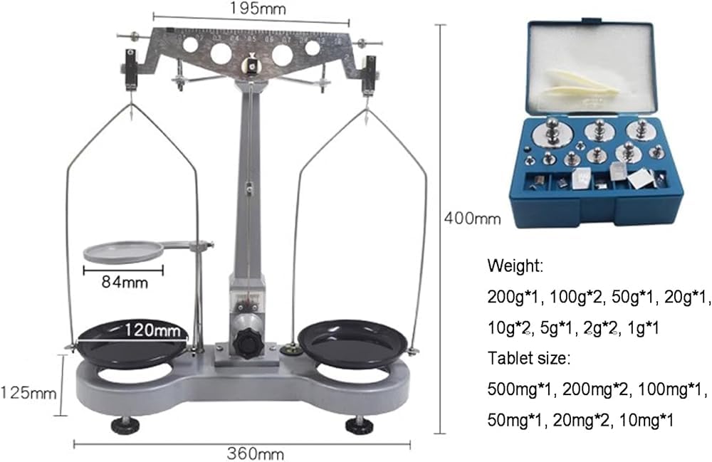 0.02g Precision 500g Single Lever Mechanical Balance Scale | Includes Standard Weights, Ideal for Physics Experiments & Teaching