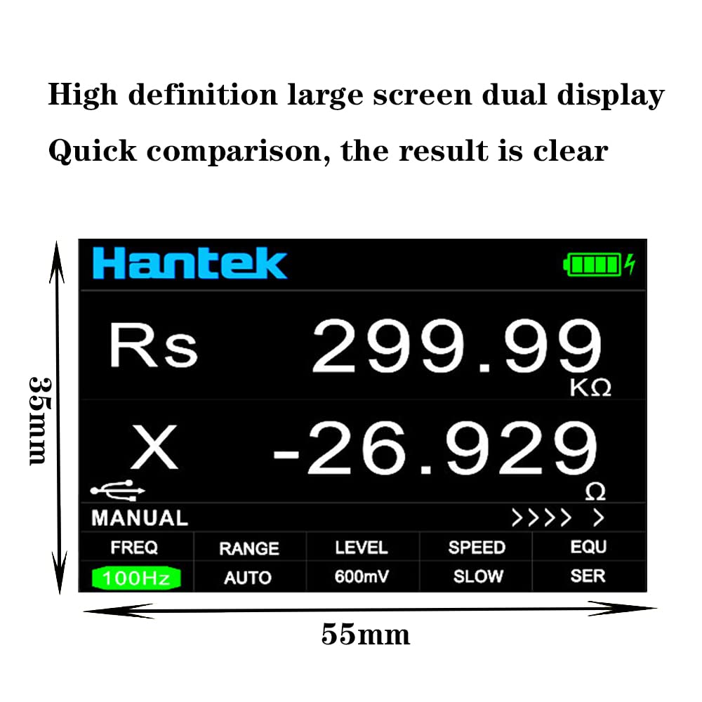 40kHz Digital Handheld LCR Meter 1832C with Carry Case, for Measuring Inductance Capacitance and Resistance Parameters 20MΩ 20mF 2000H, 0.6Vrms