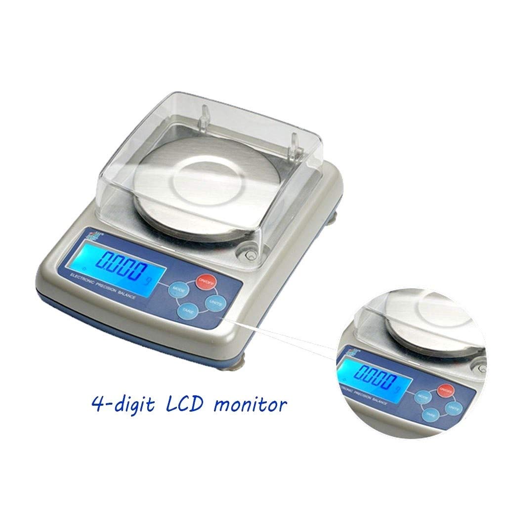 Gold Scale 500G/0.01G Carat Jewelry Scales Lab Balance Digital Electronic Precision Kitchen Scale LCD,White-100g/0.001g