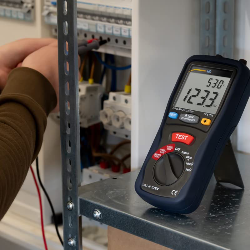 PCE Instruments PCE-IT55 Isolation Meter, for Insulation Resistance Testing, CAT III 1000V Rated, Along with a High-Accuracy Display and User-Friendly Interface