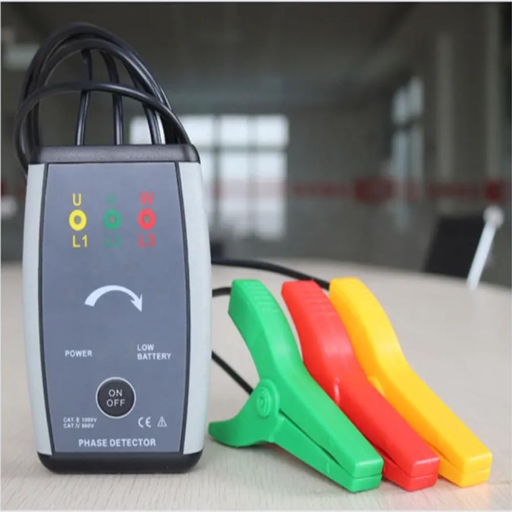 Non-Contact Phase Sequence Meter Handheld 3 Phase Sequence Tester Phase Tester with Active Power Range AC 70~1000V Frequency 50Hz/60Hz Automatic Identification for Live line Inspection