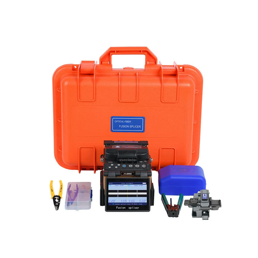 Fusion Splicer JILONG Fusion Splicer KL-280E Real Core Alightment 5000 Splices Electrodes Life, 8s Splice SM Quick Mode Fiber Splicer 0.02dB Splicing Loss Fiber Weldering Machine