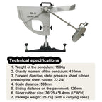 INTBUYING Portable Pendulum Skid Resistance Tester, Road Friction Coefficient Measuring Instrument, Pendulum Testing Tool for Slip Resistance