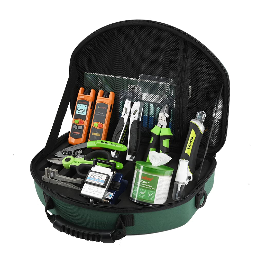 KFH Series FTTH Toolkit KFH-63D with Fiber Optic Power Meter, Fiber Visual Fault Locator, All Kinds of Fiber Strippers, SC/PC Quick Connector