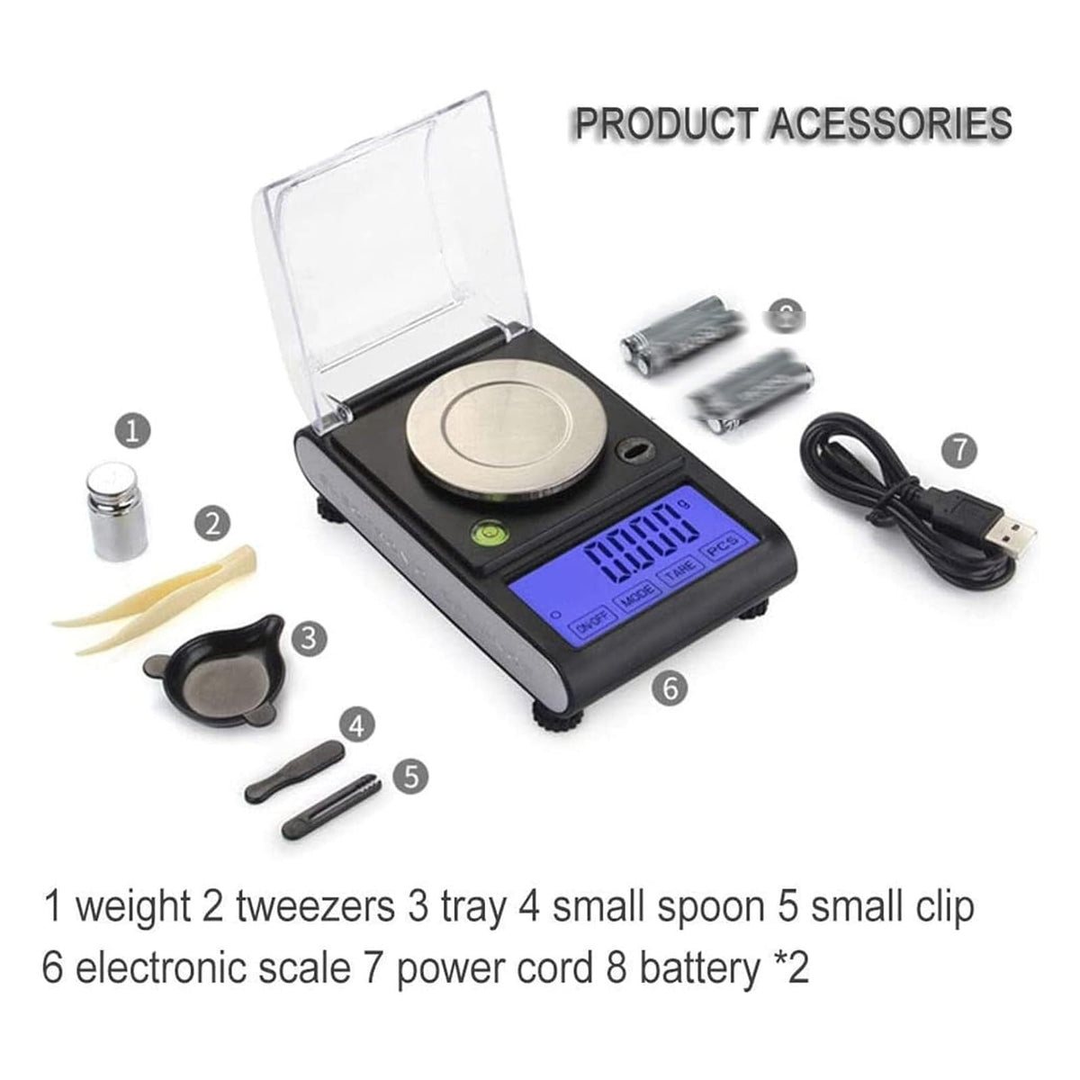 Scientific Digital Scale, 0.001g Accuracy Electronic Laboratory Scale, Analytical Balance Scientific Weighing 50g Capacity 6 Unit Modes Ounces, Carats, Grams Calibrated W