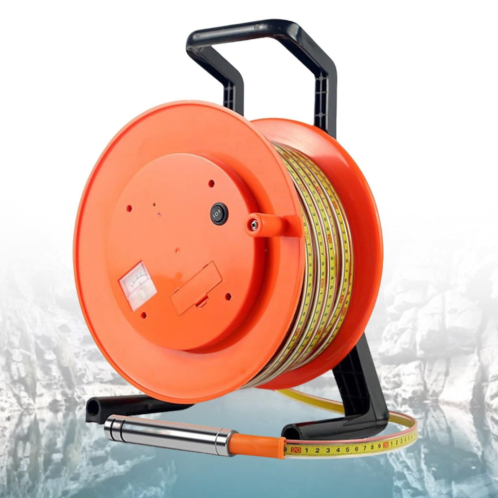Well Water Depth Gauge - Stainless Steel Probe, Peak Display, Measures 10-300 Meters (328ft) - Ideal for Shallow Wells & Deep Boreholes, Accurate Water Level Measurement.