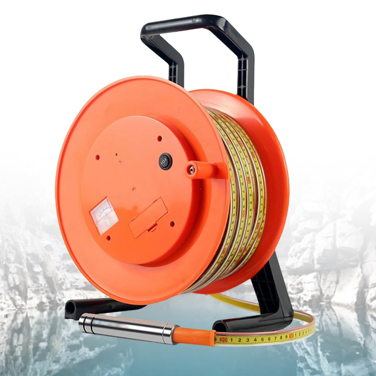 Well Water Depth Gauge with Stainless Steel Probe, 10-300m Measurement Range, Peak Display, Ideal for Shallow Wells & Deep Boreholes, Accurate Water Level Measurement Tool