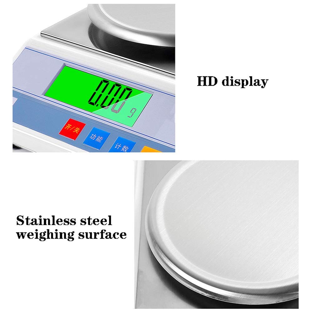 Digital Scale Jewelry Gold Scientific High Precision Accurate Electronic Balance Lab Laboratory Industrial Weighing and Counting Analytical Counter,2Kg/0.01G,600g/0.01g