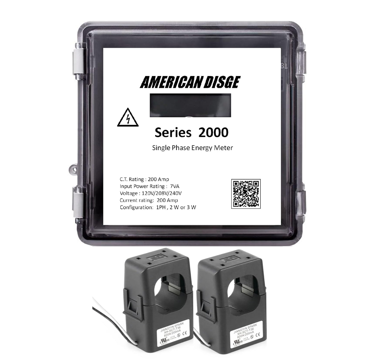 Series 2000 Single Phase Energy SubMeter, 200 Amp, 120/208/240V, 1PH/2W/3W