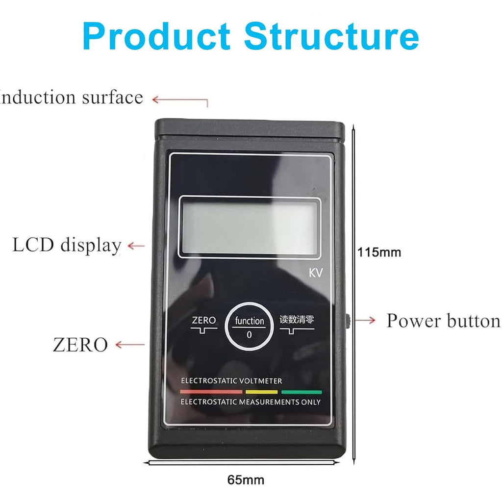 Handheld Static Meter, LCD Display, 0-150KV Electrostatic Field Tester