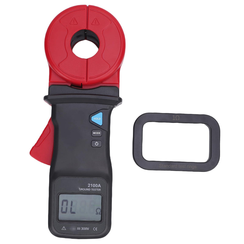 Aramox Clamp Earth Resistor Tester, Digital Voltage Tools, 0.01-200Ω for Electric Power, Telecommunications, Industrial Use
